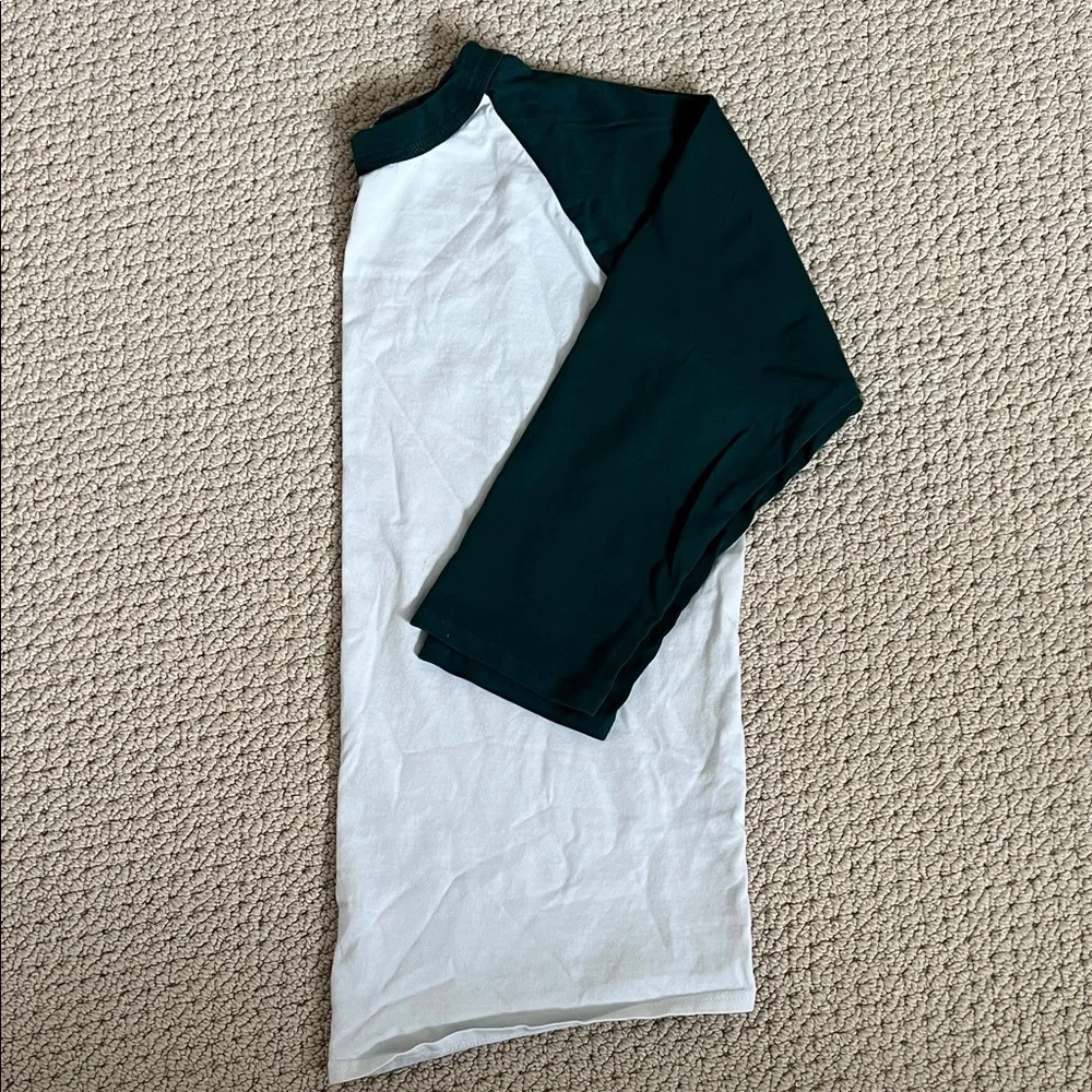 Perfectwhitetee Forest Green and White Tee - Picture 2 of 5